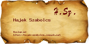 Hajek Szabolcs névjegykártya