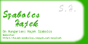 szabolcs hajek business card